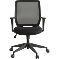 Lorell Executive Mid-back Work Chair - Black Seat Color - 5-star Base - Black - 1 Each