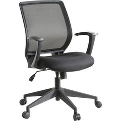 Lorell Executive Mid-back Work Chair - Black Seat Color - 5-star Base - Black - 1 Each