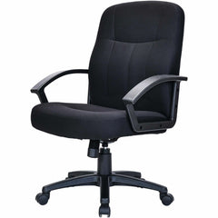 Lorell Executive Upholstered Mid-Back Chair - Black Seat Color - Fabric Seat Material - Black Back Color - Fabric Back Material - Black Frame Color - 5-star Base - 1 Each