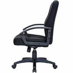 Lorell Executive Upholstered Mid-Back Chair - Black Seat Color - Fabric Seat Material - Black Back Color - Fabric Back Material - Black Frame Color - 5-star Base - 1 Each