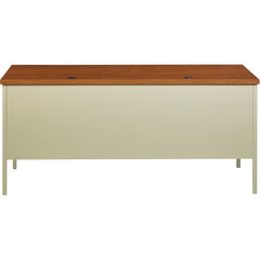 Lorell Fortress Series Left-Pedestal Desk - Rectangle Top - 66" Table Top Width x 30" Table Top Depth x 1.12" Table Top Thickness - 29.50" Height - Office, File - Assembly Required - Oak, Oak Laminate, Putty - Steel - 1 Each