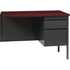 Lorell Fortress Series Right-Pedestal Return - Rectangle Top - 42" Table Top Width x 24" Table Top Depth x 1.12" Table Top Thickness - 29.50" Height - Office, File - Assembly Required - Laminated, Mahogany - Steel - 1 Each