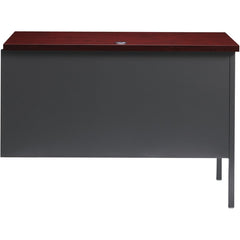 Lorell Fortress Series Left-Pedestal Return - Rectangle Top - 42" Table Top Width x 24" Table Top Depth x 1.12" Table Top Thickness - 29.50" Height - Office, File - Assembly Required - Laminated, Mahogany - Steel - 1 Each