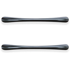 Lorell Chateau Series Laminate Drawer Transitional Pulls - Transitional - 4.50" Width x 0.38" Depth x 1" Height - Aluminum Alloy - Black - 2 / Pack