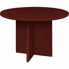 Lorell Prominence 2.0 Round Laminate Conference Table - 29" Height x 42" Diameter, x 1" Thickness Top, x 0.1" Thickness Edge - Material: Thermofused Melamine (TFM), Particleboard - Impact Resistant