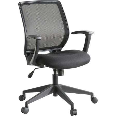 Lorell Executive Mid-back Work Chair - Black Seat Color - 5-star Base - Black - 1 Each