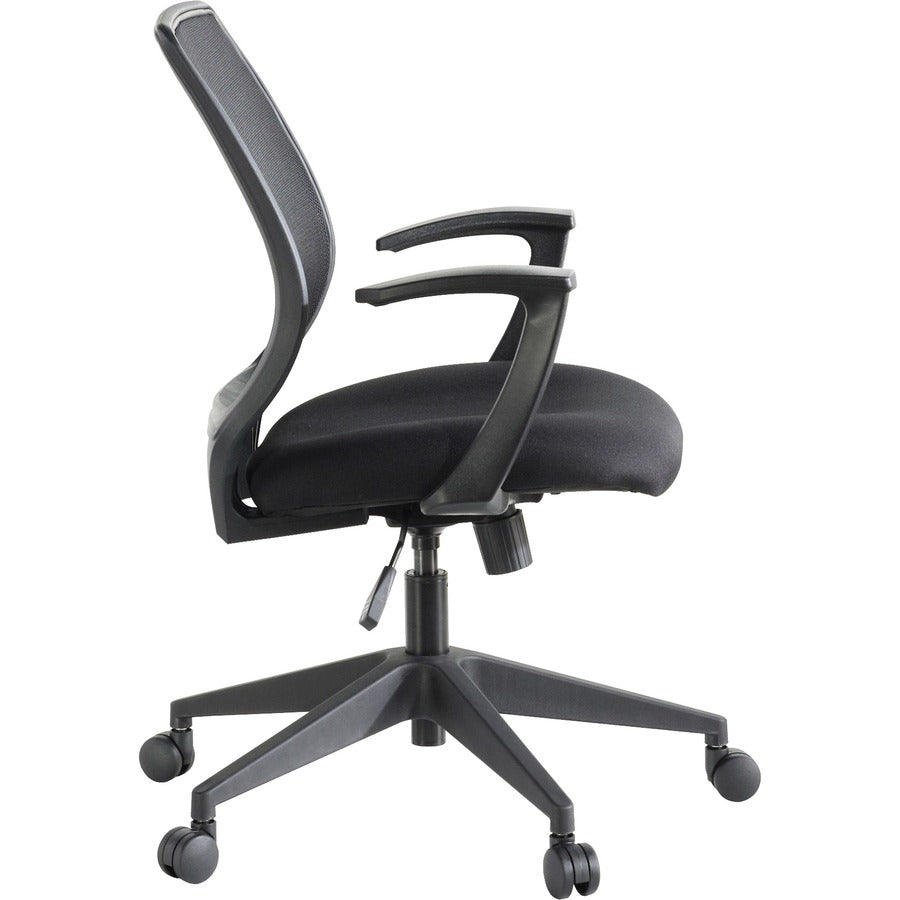 Lorell Executive Mid-back Work Chair - Black Seat Color - 5-star Base - Black - 1 Each