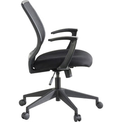 Lorell Executive Mid-back Work Chair - Black Seat Color - 5-star Base - Black - 1 Each