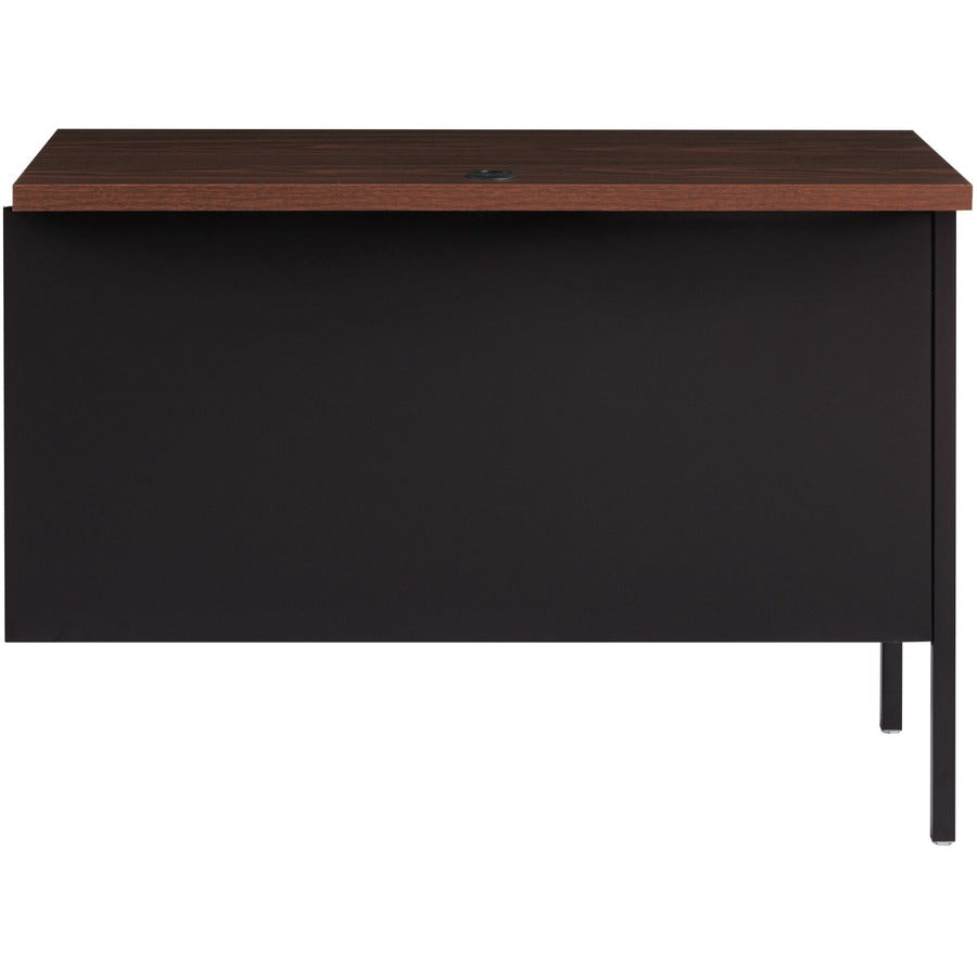 Lorell Fortress Series Left-Pedestal Return - Rectangle Top - 42" Table Top Width x 24" Table Top Depth x 1.12" Table Top Thickness - 29.50" Height - Office, File - Assembly Required - Black Walnut, Laminated, Walnut - Steel - 1 Each