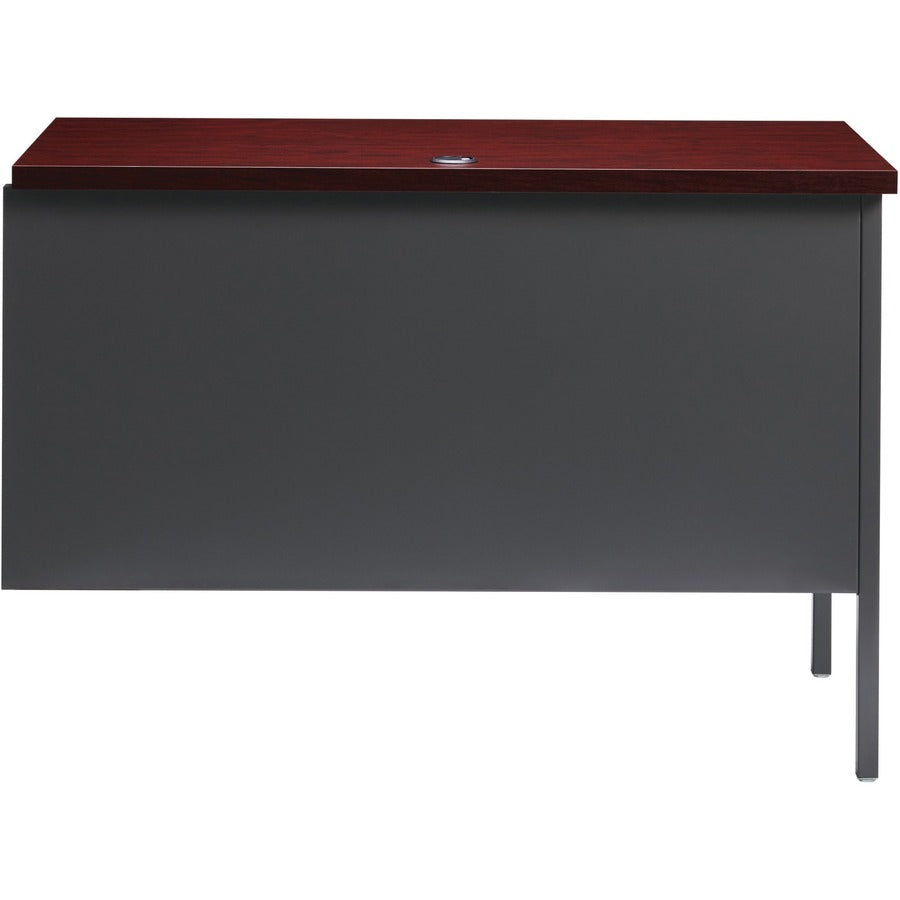 Lorell Fortress Series Left-Pedestal Return - Rectangle Top - 42" Table Top Width x 24" Table Top Depth x 1.12" Table Top Thickness - 29.50" Height - Office, File - Assembly Required - Laminated, Mahogany - Steel - 1 Each