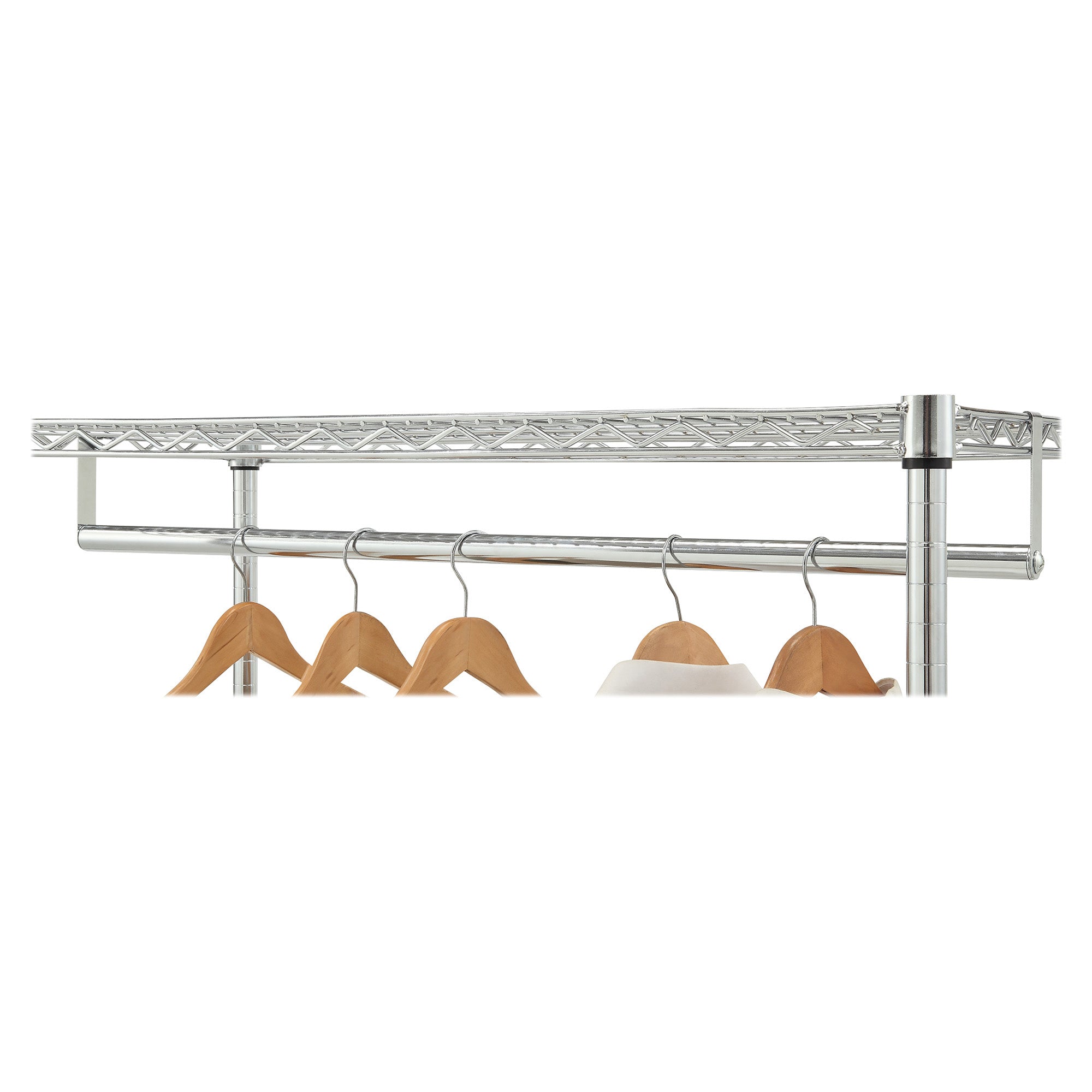 Lorell Industrial Wire Shelving Garment Hanger Bar - x 36" Length - for Garment, Coat - Chrome - 1 Each