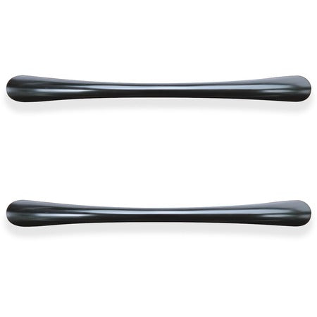 Lorell Chateau Series Laminate Drawer Transitional Pulls - Transitional - 4.50" Width x 0.38" Depth x 1" Height - Aluminum Alloy - Black - 2 / Pack