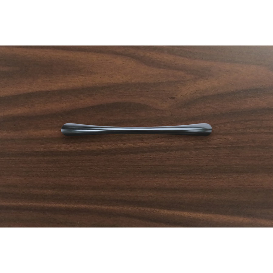 Lorell Chateau Series Laminate Drawer Transitional Pulls - Transitional - 4.50" Width x 0.38" Depth x 1" Height - Aluminum Alloy - Black - 2 / Pack