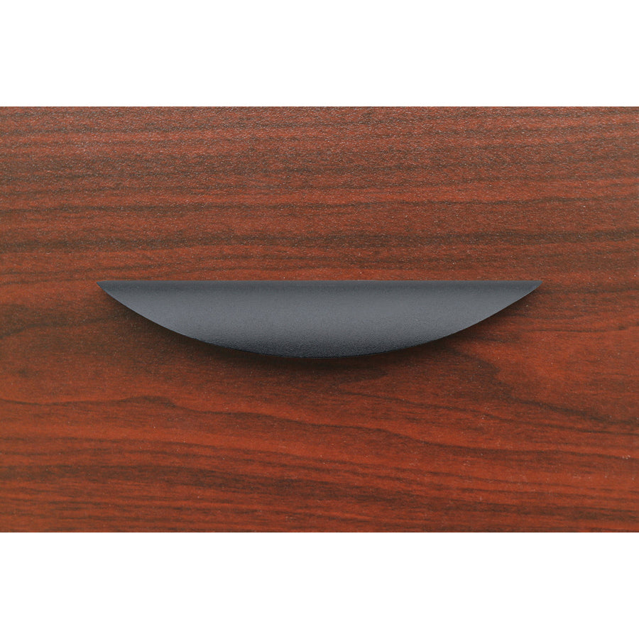 Lorell Chateau Series Laminate Drawer Traditional Pulls - Traditional - 6.38" Width x 1.13" Depth x 0.63" Height - Aluminum Alloy - Black - 2 / Pack