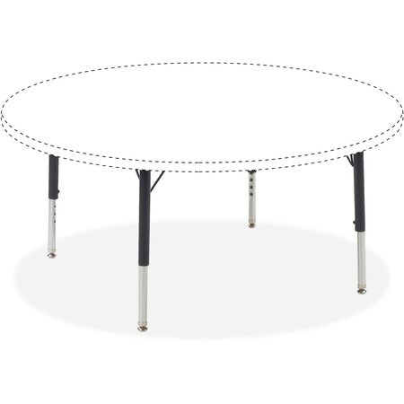 Lorell Activity Table Height-Adjustable Leg Kit - 17" to 25"H - 25" Length x 1.12" Diameter - Black, Chrome - 4 / Carton