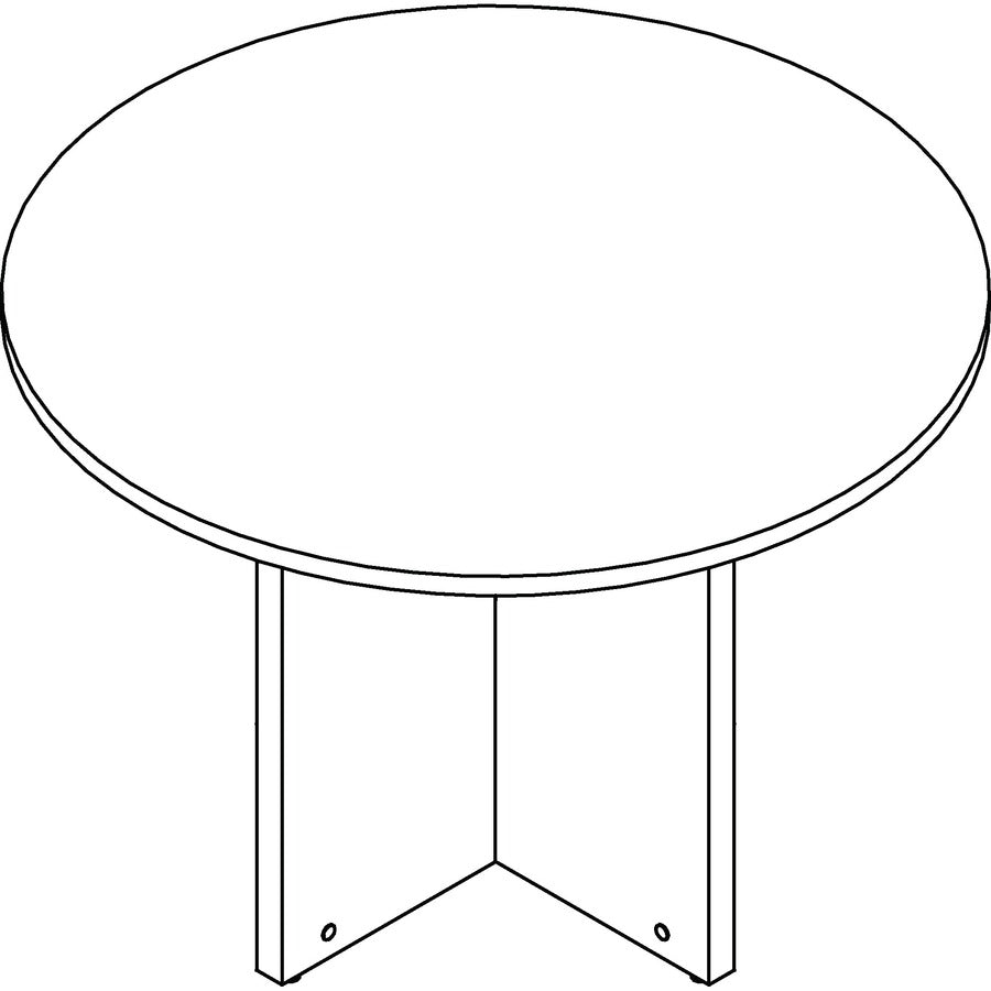 Lorell Prominence 2.0 Round Laminate Conference Table - 29" Height x 42" Diameter, x 1" Thickness Top, x 0.1" Thickness Edge - Material: Thermofused Melamine (TFM), Particleboard - Impact Resistant