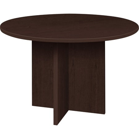 Lorell Prominence 2.0 Round Laminate Conference Table - 29" Height x 42" Diameter, x 1" Thickness Top, x 0.1" Thickness Edge - Material: Thermofused Melamine (TFM), Particleboard - Impact Resistant