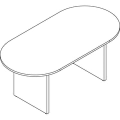 Lorell Prominence 2.0 Racetrack Conference Table - 29" Height x 72" Width x 36" Depth Table, x 1" Thickness Top, x 0.1" Thickness Edge - Material: Particleboard, Thermofused Melamine (TFM) - Finish: Mahogany - Modesty Panel