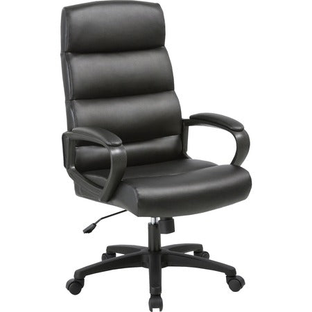SOHO SOHO High-back Executive Chair - Black Seat Color - Bonded Leather Seat Material - Black Back Color - Bonded Leather Back Material - High Back - 5-star Base - 1 Each