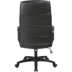 SOHO SOHO High-back Executive Chair - Black Seat Color - Bonded Leather Seat Material - Black Back Color - Bonded Leather Back Material - High Back - 5-star Base - 1 Each