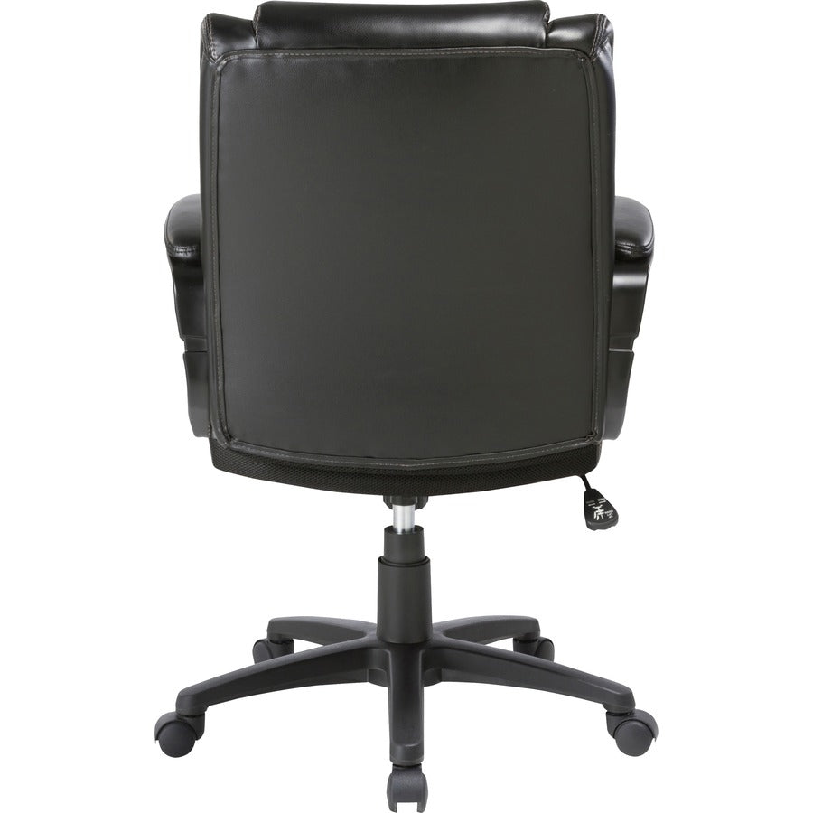 SOHO High-Back Office Chair - Black Seat Color - Bonded Leather Seat Material - Black Back Color - Bonded Leather Back Material - High Back - 5-star Base - 1 Each