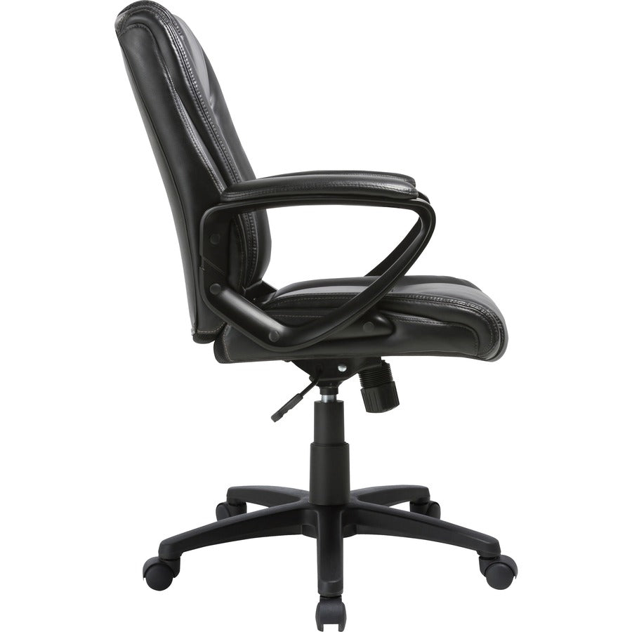 SOHO High-Back Office Chair - Black Seat Color - Bonded Leather Seat Material - Black Back Color - Bonded Leather Back Material - High Back - 5-star Base - 1 Each