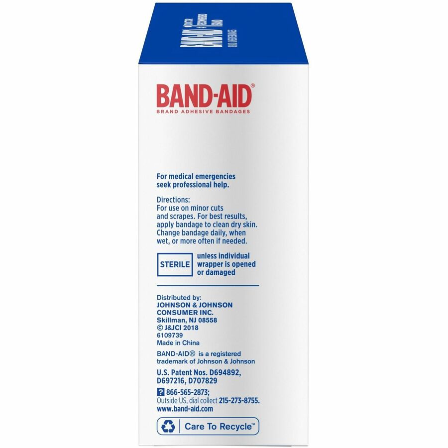 Band-Aid Flexible Fabric Adhesive Bandages - 1" Width - Beige - Fabric - 100 / Box