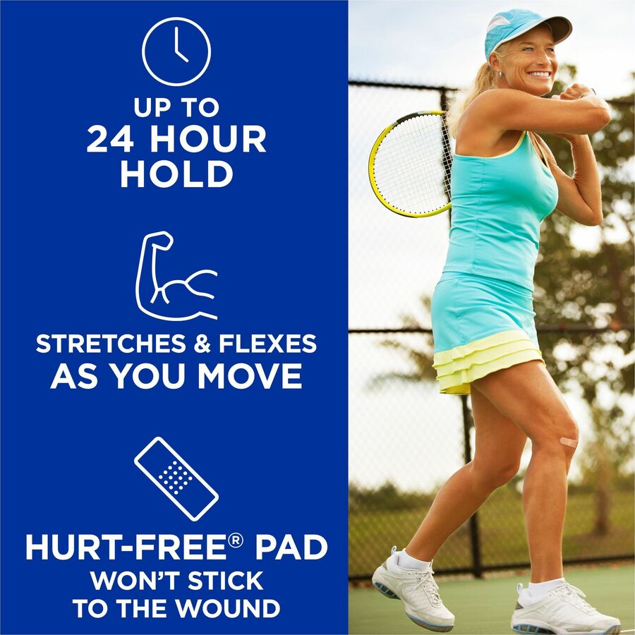 Band-Aid Flexible Fabric Adhesive Bandages - 1" Width - Beige - Fabric - 100 / Box